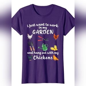 Ladies Purple Chicken Garden Shirt Size Medium